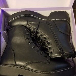 Madden Girl Carra Lace-Up Lug Sole Combat Boots